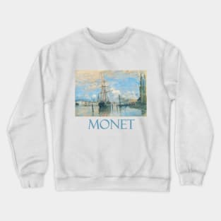 The Seine at Rouen (1872) by Claude Monet Crewneck Sweatshirt